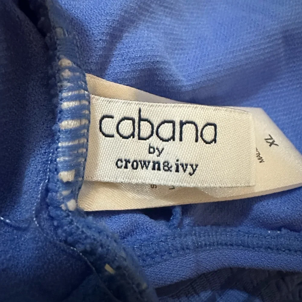 Cabana Crown & Ivy shirred swim top xl